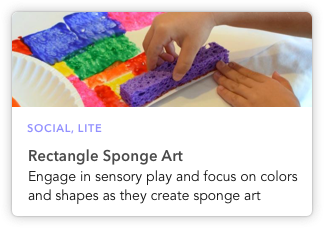 Rectangle sponge art Upwards activities program